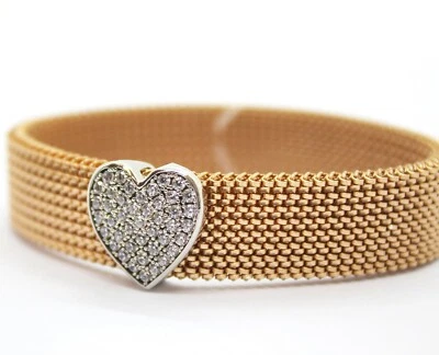 Bracciale Idandi Elastico in Argento 925 con Zirconia a Cuore- Made in Italy - Immagine 1 di 3