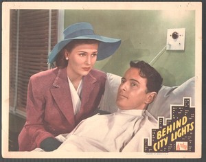 Behind City Lights 11"x14"  Lobby Card Lynne Roberts Peter Cookson