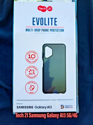 Tech21 Samsung Galaxy A13 5G/4G EvoLite Antimicrobial ToughCase Blk #Metro33027 - Image 1 of 4