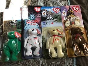 TY Beanie Babies Mcdonalds International Bears Set Of (4) 1999 With Errors - Picture 1 of 8