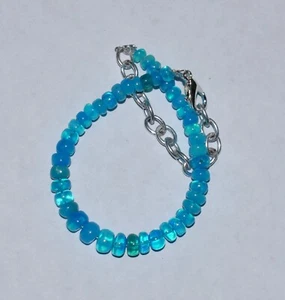 Pulsera de ópalo cuentas de piedras preciosas naturales de ópalo etíope 7" bracele F2842 - Imagen 1 de 5