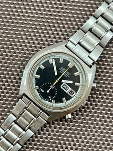 SEIKO 6139-8030 Automatic Chronograph Watch Men's Vintage Black Dial - Imagen 1 de 9
