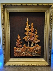 VINTAGE LITHUANIAN RARE FOLKART STYLED GINTARAS FOCUSED READY TO HANG WORK - Picture 1 of 13