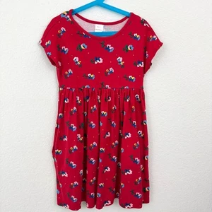 Hanna Andersson Girls Dress Size 8 Floral 100% Cotton Red - Picture 1 of 6