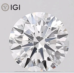 IGI Certified 1.09CT Lab Grown Diamond – Round Cut, D Color, VVS1 Clarity, CVD - Picture 1 of 9