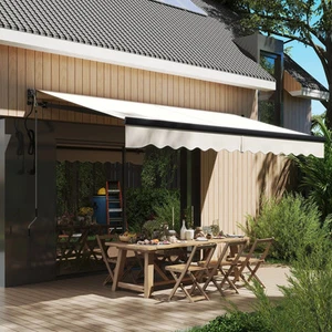 Outsunny 3.5 x 3(m) Electric Retractable Awning w/ Aluminium Frame Beige - Picture 1 of 7