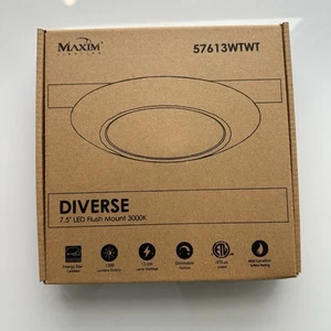 Maxim Lighting LED Flush Mount Diverse 7.5" 57613WTWT -WET/DRY Locations - Picture 1 of 4