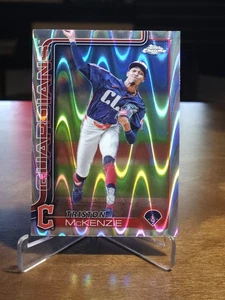 2025 Topps Chrome - Triston McKenzie #21 RayWave Refractor - Picture 1 of 2