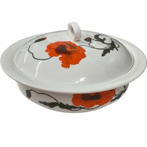 Wedgwood Vegetable Serving Dish Corn Poppy Susie Cooper Design Lidded Bone China - Picture 1 of 10