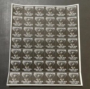 Charlie Kirk Freedom Stamp Sheet RIP - Picture 1 of 3