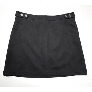 LOFT Outlet Black Mini Skirt with Button Detail - Women's Size 14 - Picture 1 of 9