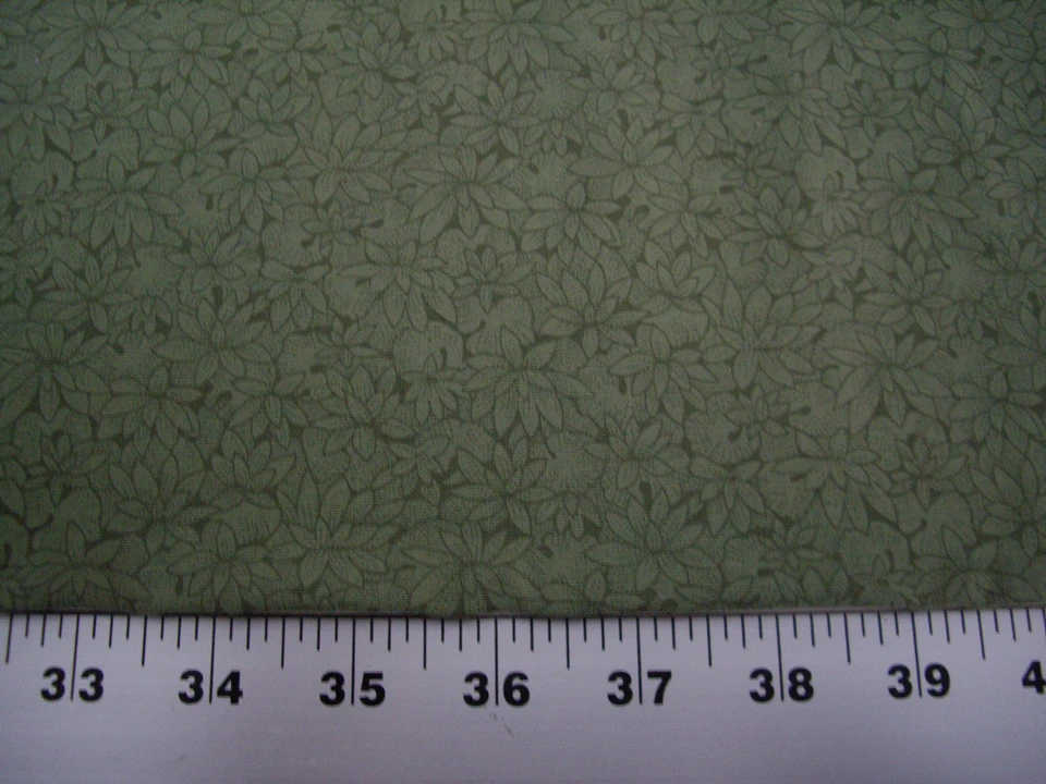 Flower Shape Fabric by RJR Green 1 yard, 100% Cotton - Image 1 of 1