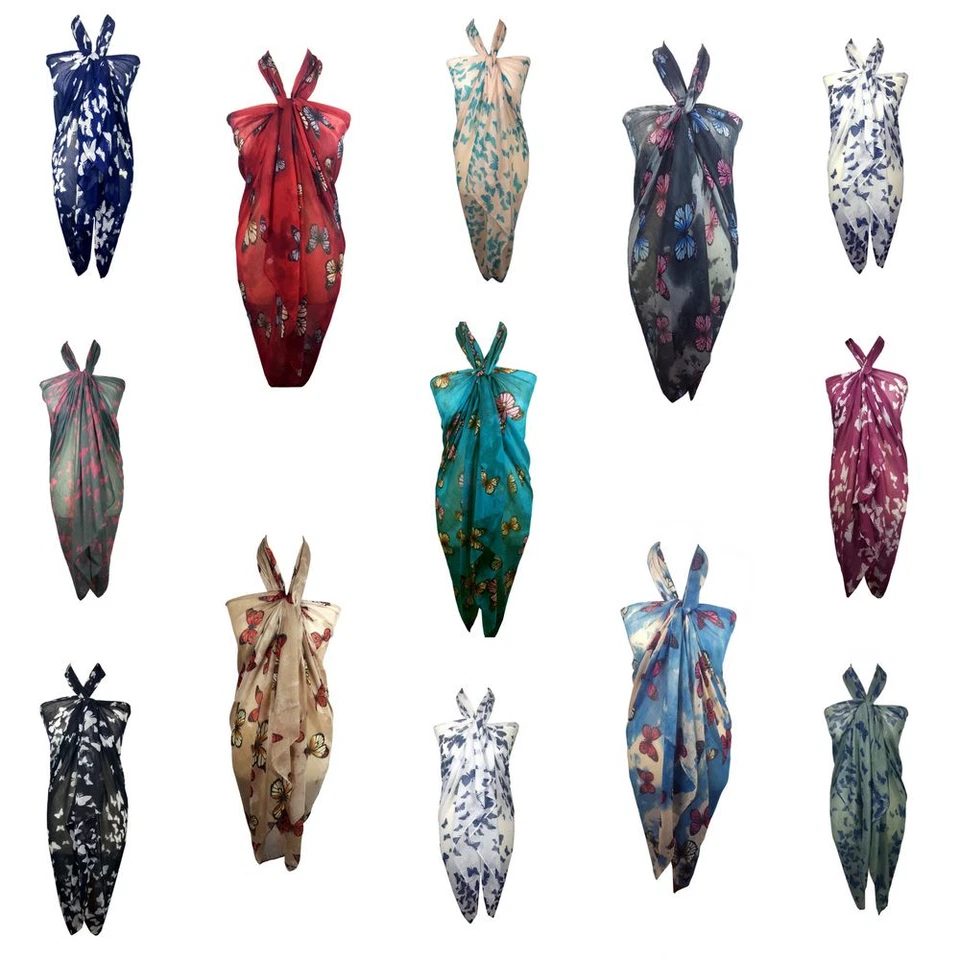 Ladies Butterfly Sarong Scarf Dress Wrap Cover Up Beachwear Poolwear Swimwear - Image 1 of 1