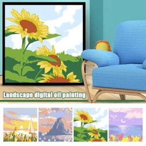 New Landscape Digital Oil Painting Digital Oil Painting DIY Hand Filled X1 S2T8 - Picture 1 of 18