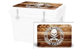 Vinyl Cooler Wrap fits RTIC 20qt 'New Model' | Decal Skin Lid 2ndA USA Flag WD - Picture 1 of 7