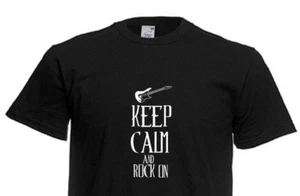 KEEP CALM AND ROCK ON... FUNNY SLOGAN MEN T-SHIRT SIZE FROM S TO XXXL GIFT - Picture 1 of 4