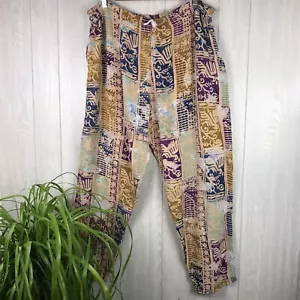 Pantaloni harem vintage nuovi senza etichette fatti a mano unici nel loro genere boho festival yoga taglia media - Foto 1 di 8