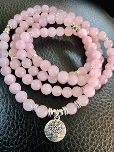 Rose Quartz Mala Bracelet/Necklace 108 beads - Picture 1 of 7