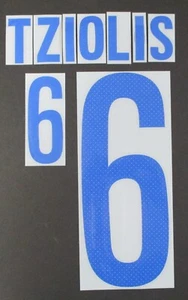 2014 2015 OFICIAL SPORTING ID TZIOLIS 6 GRECIA CASA AZUL JUEGO DE NOMBRE DEL JUGADOR - Imagen 1 de 1