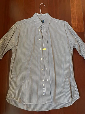 Camisa de vestir a rayas negras Gitman Bros 15,5/35. 100% algodón Foto 1 de 4