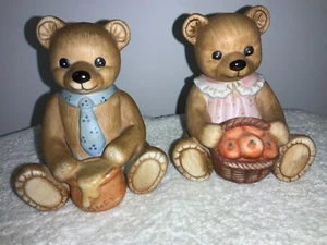 Home Interiors Homco (#1405) Bear Figurines- set of 2 - Picture 1 of 8