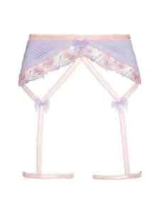 Victoria's Secret For Love and Lemons Garter Belt XL Ophelie Lilac Floral Lace