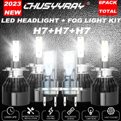 For Mercedes-Benz SLK300 SLK350 2006-2011 - 6x LED Headlight + Fog Light 6 Bulbs - Image 1 of 4