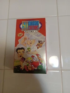 Vtg NOS 1997 Sealed 50 CLASSIC Color Cartoons 6 Hours VHS Tape Volume 1 - Picture 1 of 4