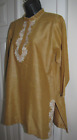 NWOT Asian Inspired Sonam Tunic top Women's embroidered Gold EU40  USA: M/L