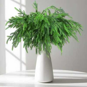 Christmas Norfolk Pine Branches 12 Pcs Artificial Xmas Branches DIY Crafts Decor - Picture 1 of 5