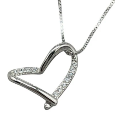 COLLANA DONNA CUORE ARGENTO 925 FIRMATA GIOJA LACCIO VENEZIANA CIONDOLO 40/43CM - Immagine 1 di 4