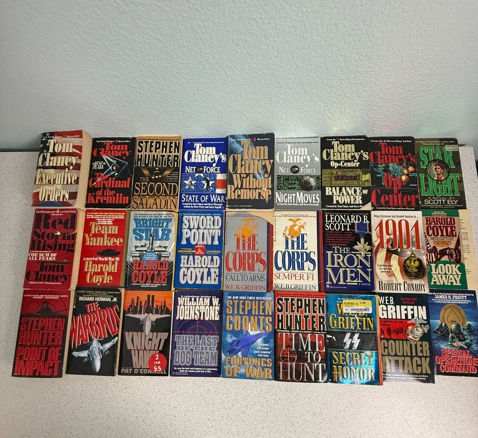 Лот из 27 военных шпионских художественных триллеров Suspense Клэнси Гриффин книги в мягкой обложке - Изображение 1 из 4