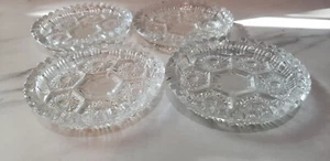 4 ceniceros de vidrio transparente redondo pesado vintage de 4"" hechos en Italia montañas rusas sind - Imagen 1 de 9