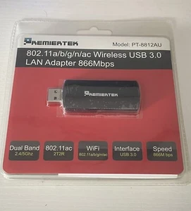 802.11ac AC1200 Dual Band 2.4GHz/5GHz Wireless USB 3.0 LAN Adapter 866Mbps NEW - Picture 1 of 2