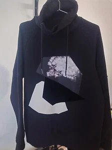 H&M Motif Chimney Hoodie (Black, Medium) Clouds, Velvet, Pattern - Picture 1 of 4