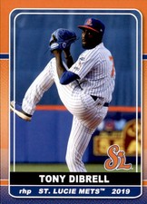 2019 St. Lucie Mets Grandstand #8 Tony Dibrell Alpharetta Georgia Baseball Card