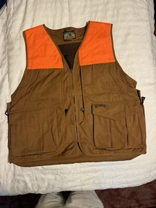 Field & Stream Shooting Vest Mens Xl Blaze Orange Brown Field Hunting - Picture 1 of 12