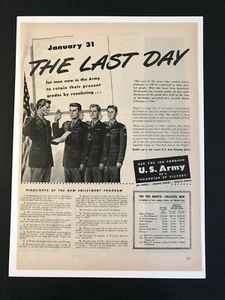 Anuncio vintage 1945 - Ejército de Estados Unidos - El último día - Imagen 1 de 1