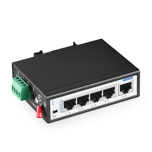 5 Port PoE+ Industrial DIN-Rail Switch 4 Ports PoE+ and 1 Uplink 10/100Mbps F... - Picture 1 of 8