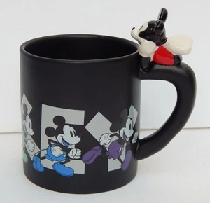 DISNEY MICKEY RAINBOW BLACK LARGE 16 OZ TEA COFFEE MUG NEW AUTHENTIC - Picture 1 of 3