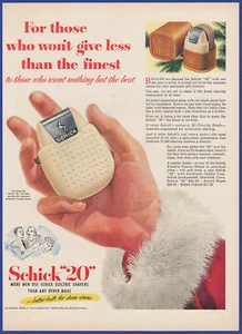 Vintage 1951 SCHICK 20 Electric Shaver Razor Shaving Christmas Decor Print Ad - Picture 1 of 1