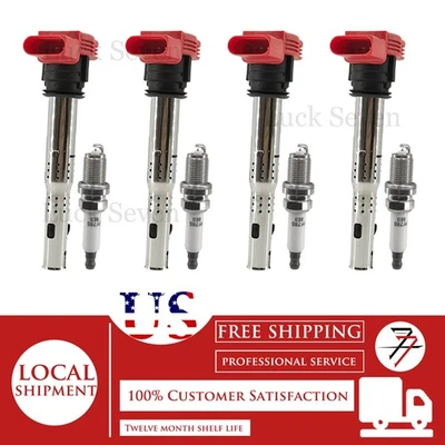 Bobina de encendido y bujía 4 piezas para Volkswagen CC 2009-2017 2,0 L L L4 Foto 1 de 4