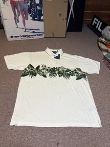 Polo blanco envolvente floral Nautica vintage años 90 nuevo con etiquetas (manchas) - Imagen 1 de 11