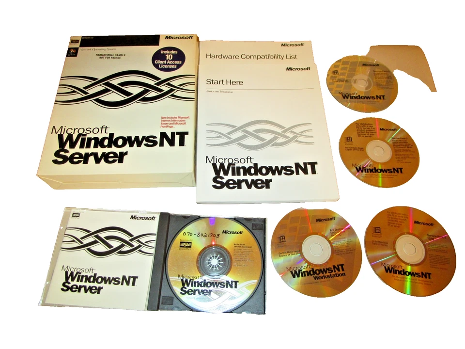 Windows NT 4.0 Server OS Complete With Manuals, SP CD's and Workstation CD - Image 1 of 4
