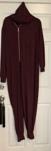 2x Savage X Fenty Sleep & Shine Hooded Jumpsuit Red Cocoa Plus Size Xxl Tinsel - Picture 1 of 10