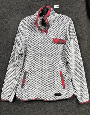 Simply Southern Gray Buffalo Plaid Trim Pullover Sweatshirt Womens Size M - Image 1 of 4