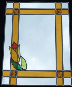 MIROIR A SUSPENDRE 45cm/34  DECOR VITRAIL - Picture 1 of 1