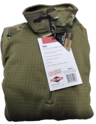 TRU-SPEC 1/4 ZIP Combat Shirt Cold Weather Fleece Multicam/499 Size XSR - Image 1 of 4