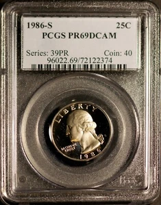 1986-S 25C Washington Head Quarter PR69DCAM PCGS 96022.69-72122374 + Bonus - Picture 1 of 2