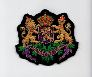 Embroidered Bullion Wire Crowned Lions Crest Blazer Badge Patch (10) - Picture 1 of 1